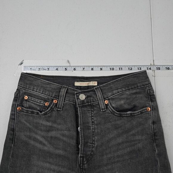 Levi's Wedgie Skinny Jeans Women's‎ 27 Gray High Rise Stretch Denim 4337 - Picture 5 of 14